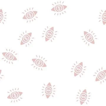 Vision business ethics glyph vector seamless pattern Stock Illustration