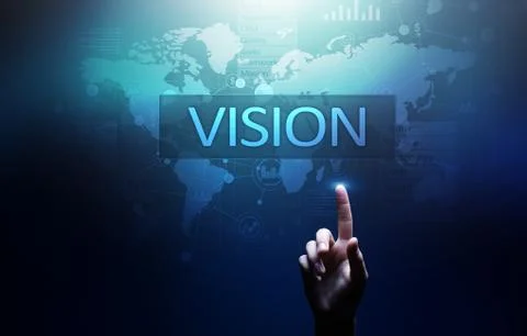 Vision, Business intelligence and strategy concept on virtual screen. Stock Photos