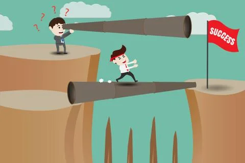 Vision, businessmen different ingenuity Illustrazione stock