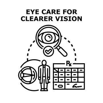 Vision care and ophthalmology checking eyesight concept Stock Illustration