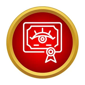 Vision certificate icon for eye qualification and optometry 库存插图