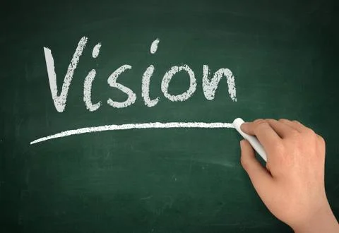 Vision chalkboard write concept 3d illustration Illustrazione stock