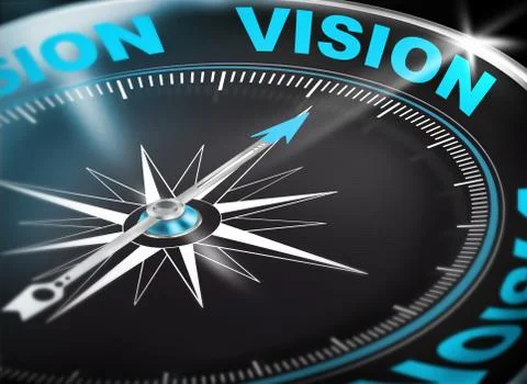 Vision compass Concept 3d Stock Illustration
