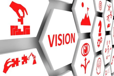 VISION concept cell background 3d illustration Stock Illustration