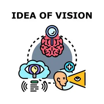 Vision concept developing with creative brainstorming perspective Stock Illustration