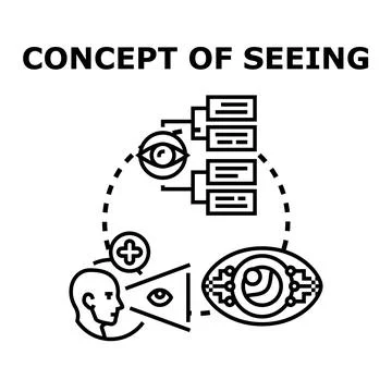 Vision concept with eyes and data analysis Stock Illustration