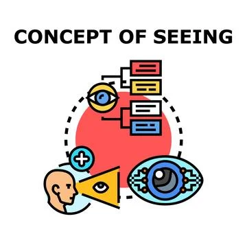 Vision concept with eyes and data analysis Stock Illustration