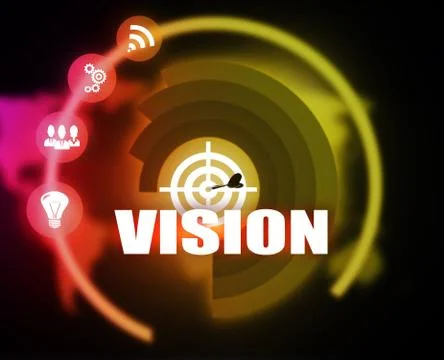 Vision concept plan graphic circuit media success Stock Illustration
