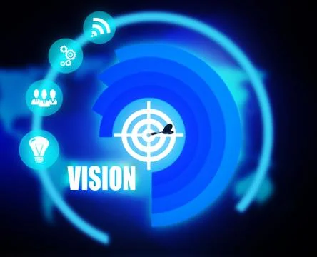 Vision concept plan graphic circuit media success Stock Illustration