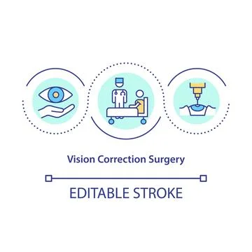 Vision correction surgery concept icon Stock Illustration