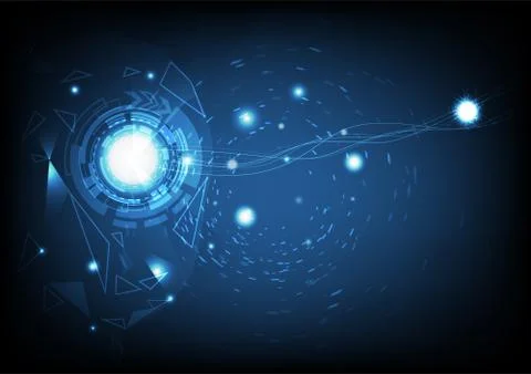 Vision creative artificial intelligence, curve smooth, triangles lines network Stock Illustration