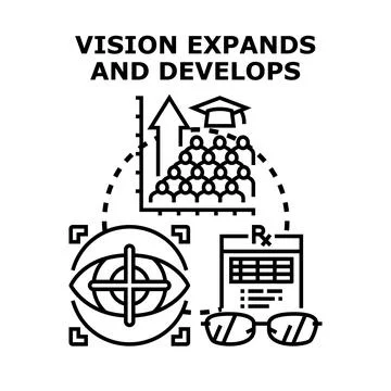 Vision developing and expanding for success and education Stock Illustration