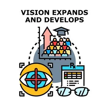 Vision developing and expanding for success and education Stock Illustration
