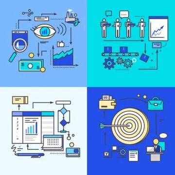 Vision Development, Progress and Workflow Goal Stock Illustration