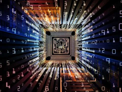 Vision of Digital Processor Ilustração Stock