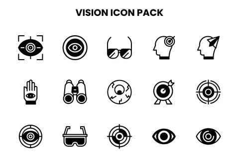 Vision DuoTone Design Icons Pack Stock Illustration