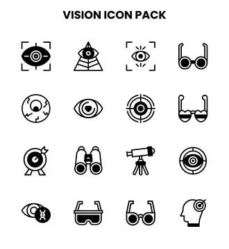 Vision DuoTone Scalable Icons Pack Stock Illustration