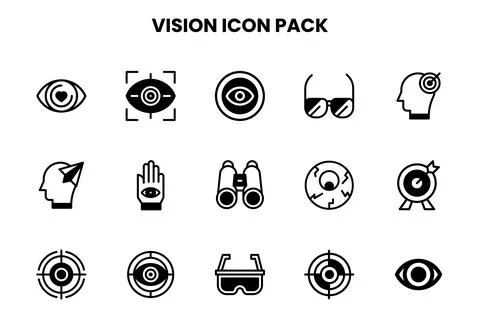 Vision DuoTone Set Icons Pack Stock Illustration