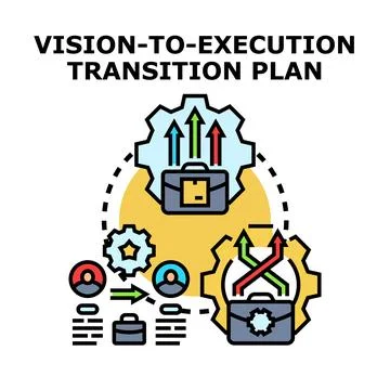 Vision to execution transition plan concept Stock Illustration