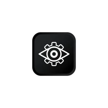 Vision, eye icon modern button design black symbol isolated on white backgrou Stock Illustration