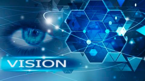 Vision eye ,Innovation Computer Data Technology,Business concept background Illustrazione stock