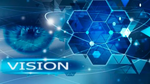 Vision eye ,Innovation Computer Data Technology,Business concept background Illustrazione stock