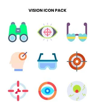 Vision Flat Graphics Icons Pack Illustrazione stock