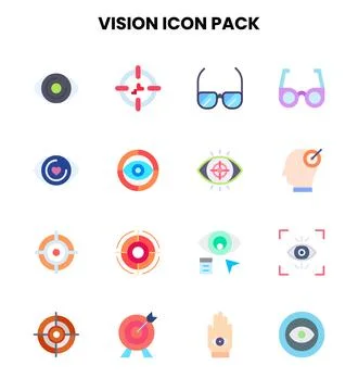 Vision Flat Icons Pack Stock Illustration