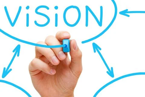 Vision flow chart blue marker Stock-Fotos