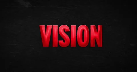 Vision. Glossy red word 스톡 동영상 137687482