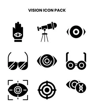 Vision Glyph Graphics Icons Pack 库存插图
