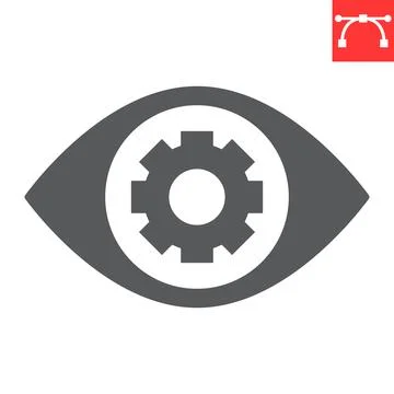 Vision glyph icon Stock Illustration