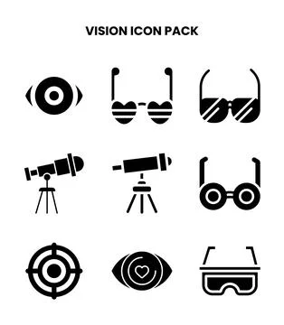 Vision Glyph Vector Icons Pack イラスト素材