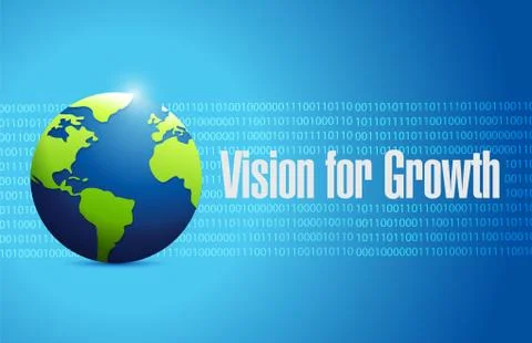 Vision for growth binary global sign business Stock Illustration