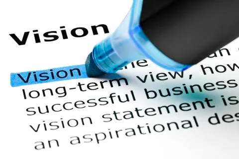 Vision highlighted in blue Stock Photos