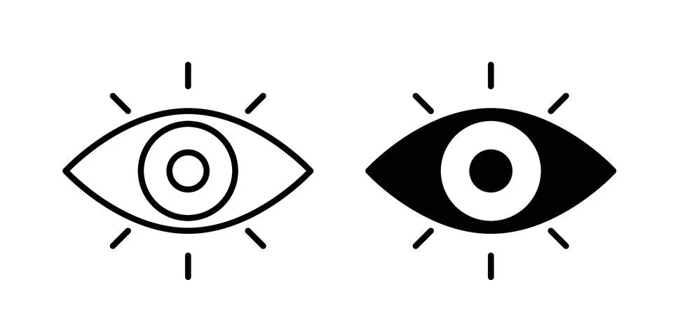 Vision icon bundle for website design projects Stock Illustration