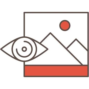 Vision icon, flat vector business eye pictogram Stock Illustration