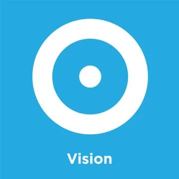 Vision icon isolated on blue background Stock Illustration