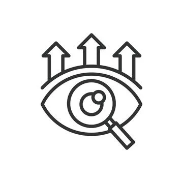 Vision, icon in line design. Vision, foresight, insight, clarity, perception Stock Illustration