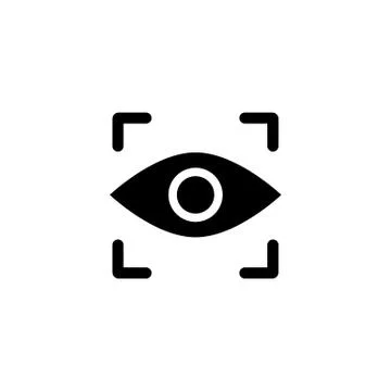 Vision icon or eye in black simple design on an isolated background. EPS 10 v Stock Illustration