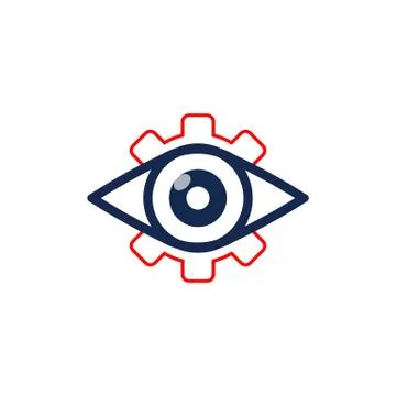 Vision icon or eye care logo in modern flat design concept on an isolated whi Stock Illustration