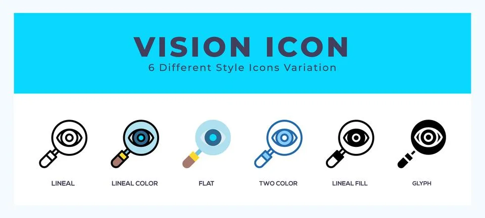 Vision icon set. Design elements for logo Stock Illustration