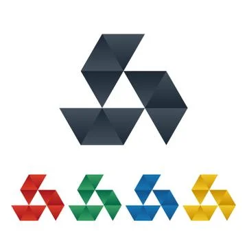 Vision icon with triangle pattern Illustrazione stock