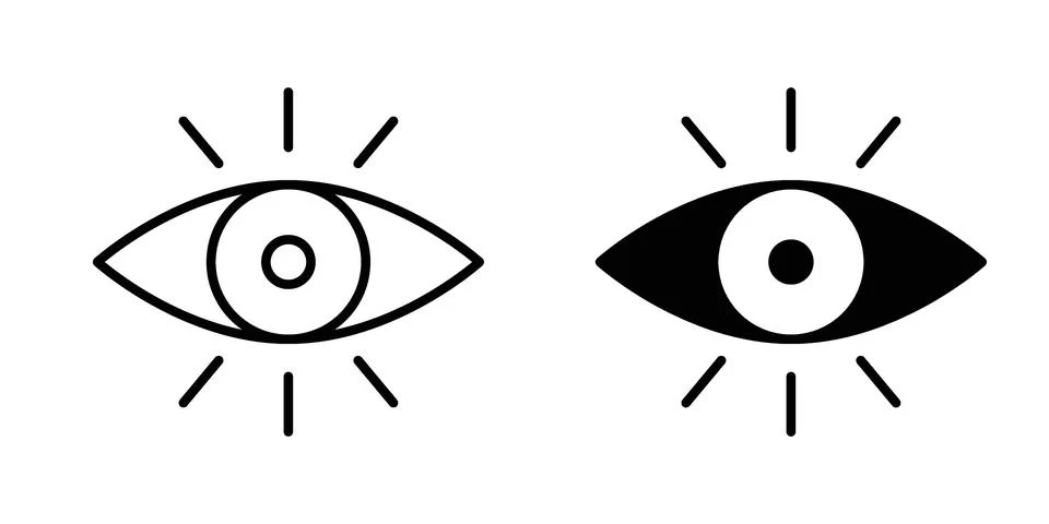 Vision icon vector concepts, line and silhouette style Stock Illustration