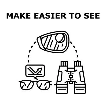 Vision improvement and optical observation concept Stock Illustration