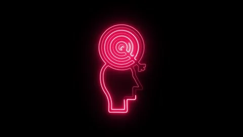 Vision Isolated on Black Background Neon Future Insight Animation Stock-Footage 329117301