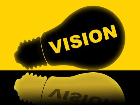 Vision lightbulb representing aspire forecasting and plans Stock Illustration