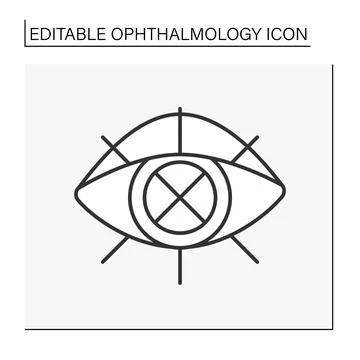 Vision loss line icon Stock Illustration