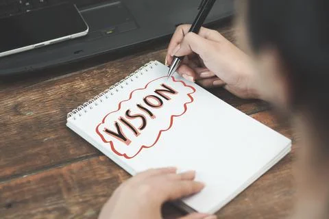 Vision on notebook Stock Photos