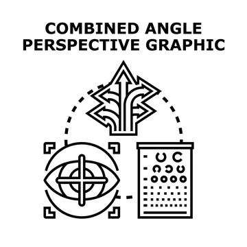 Vision perception testing combined with multiple perspectives graphic Stock Illustration